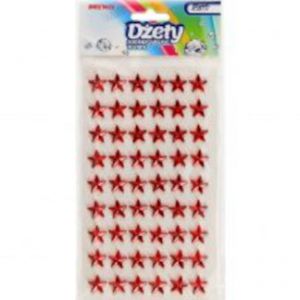 Dżety samoprzylepne Brewis Gwiazdki 54szt, Czerwone